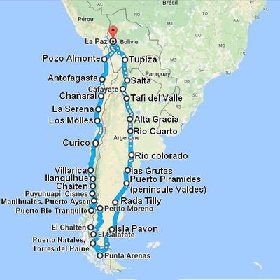 (2) La Patagonie déc 2016 -janvier 2017 ou notre road trip en voiture de 12 000 kms Partie 2 (Patagonie Chilienne 1)