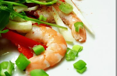 Salade de Crevettes au Fenouil et Poivron rouge