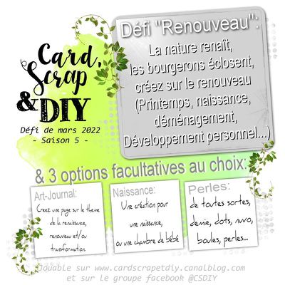 Cards, Scrap & DIY : le défi de mars