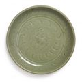 A 'Longquan' celadon-glazed 'Peony' dish, Yuan-Ming dynasty (1279-1644)