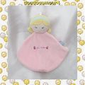 Doudou Peluche Plat Poupée Fille Blonde Rose Cerise Sucre D'Orge