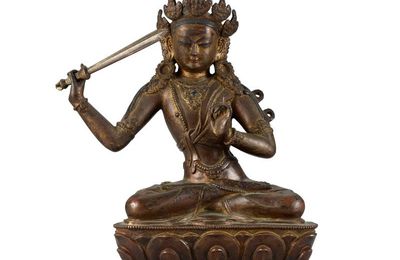 A bronze figure of Manjushri, Qing dynasty, 18th - 19th century