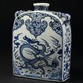 Flask with dragon. China, Jingdezhen. Yuan dynasty, 1300–68.