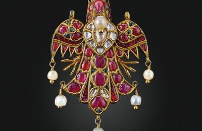 An antique diamond and multi-gem pendant necklace, mid 18th century