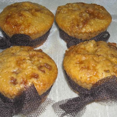 muffins à la crème de nougat noir et abricot croquant 