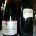 Champagne : De Sousa : Cuvée des Caudalies, et Bollinger : Grande Année 1996