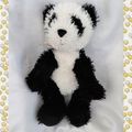 Doudou Peluche Panda Shining Stars Noir et Blanc Noeud Satin Russ Berrie