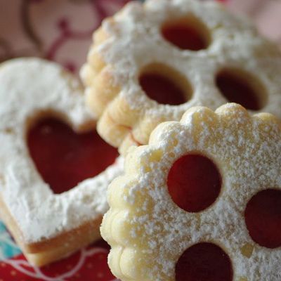 Miroirs à la gelée de framboises