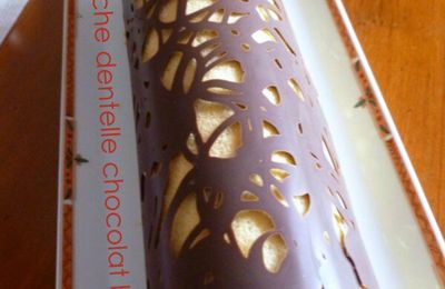 Bûche dentelle chocolat blanc/café