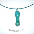 COLLIER PENDENTIF HOWLITE TURQUOISE 3 