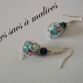 Boucles d'oreilles perles fleuries et style baroque