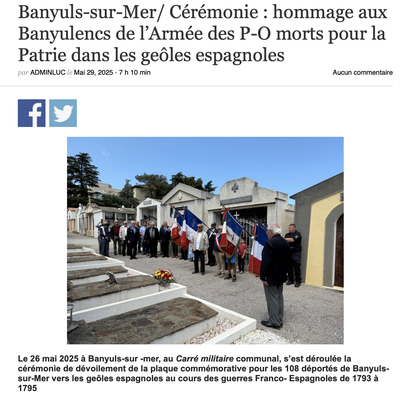 La commémoration de l'engagement de la troupe supplétive banyulencque : la presse en a parlé