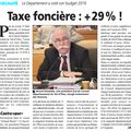 Nouveau scandale : Le Conseil Général du Val d'Oise vient de voter une augmentation de 29 % de la Taxe Foncière