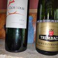 Castillon-Côtes de Bordeaux : Clos Louie 2016, Trimbach : Gewurztraminer : cuvée des Seigneurs de Ribeaupierre 2012