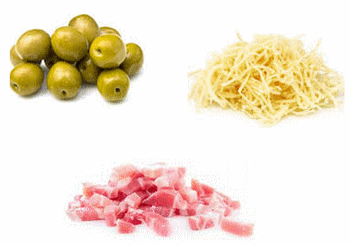 Cake aux olives, au jambon et au fromage 