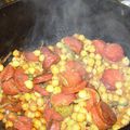 Tajine pois chiche , chorizo, sauge