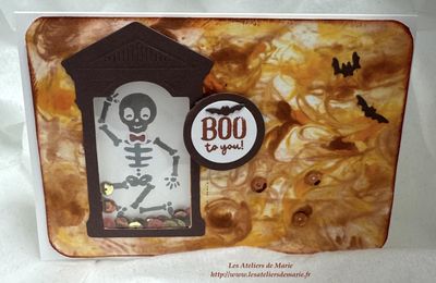 Carte Shaker automnale - Marbling