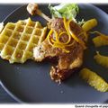 CUISSES DE CANARD A L'ORANGE, gaufres de pommes de terre