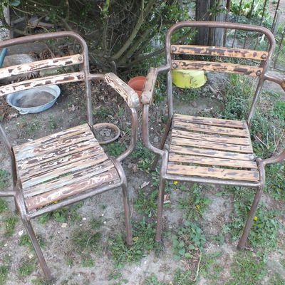 fauteuil indus bois et fer