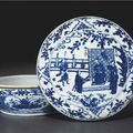 A rare blue and white box and cover, Wanli six-character mark in underglaze blue and of the period (1573-1619)