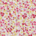 coupon tissu patchwork fleurs Liberty romantique shabby chic, rouge, jaune, env. 50x50 cm