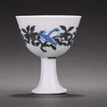 A very rare Ming imperial doucai stemcup, Chenghua six-character mark and of the period (1465-1487)