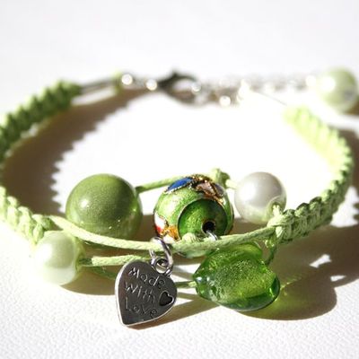 BRACELET MACRAME VERT