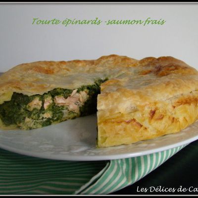 Tourte au saumon frais et aux épinards