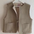 Gilet effet peau retournée beige Okaïdi 10 Ans