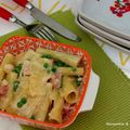 RIGATONI AU JAMBON DINDE ET PETITS POIS