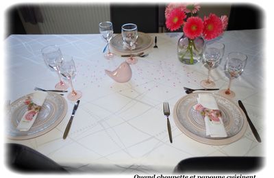 TABLE FETE DES MAMANS ROSE PASTEL EN TOUTE SIMPLICITE !