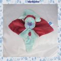 Doudou Peluche Plat Chien Bleu Et Rouge Ballon Collier Violet Attache Tétine Tex Baby