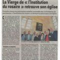 Inauguration du tableau "L'Institution du Rosaire"