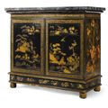 A George IV black and gilt lacquered side cabinet,circa 1820