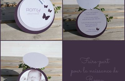 Faire-part de naissance de Romy