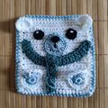 1/Polar bear crochet square Repeatcrafterme