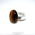 BAGUE CABOCHON OEIL DE TIGRE 27 15x20 - T.60-65 