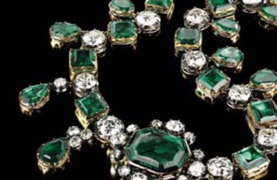 A Magnificent Suite of Antique Emerald and Diamond Jewellery