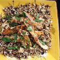 Salade de couscous de chou-fleur et poulet au dukkah