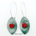 BO503 - Boucles "Une rose sur le bitume" en acier 