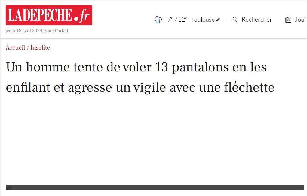 Vol au pantalon