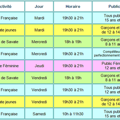 Jours et heures 2025 2026