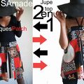 Chez ISAmade : la jupe se transforme en Top Bandeau : Un imprimé Patch graphique et stylisé fleuri pour Une pièce Légère !