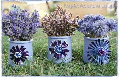 DIY déco extérieure : recycler des pots de yaourts ... mauves cette fois *** CONCOURS INSIDE ***