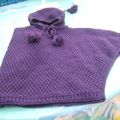 poncho violet fonçé Point de blé Taille 2 ans