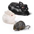 A Group Of Three Carved Hardstone Figures Of Animals