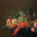 Cornelis de Heem (Leiden 1631–1695 Antwerp), Still life with lobster, roses, rummer and lemon on a stone plinth