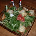 SALADE FRISEE COMPOSEE AUX CHEVRE CHAUD 
