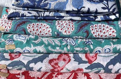 Tissu indien au mètre, voile de coton pour vêtements d'été, déco... léger et fluide, couleurs naturelles