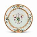 A large armorial dish. Circa 1723